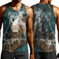 Atum Men Tank Top Ancient Egyptian Teal Marble Smoke, Solar Barque Crown, Creator Deity Statue - African Pride