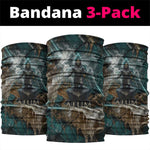 Atum Neck Gaiter Ancient Egyptian Teal Marble Smoke, Solar Barque Crown, Creator Deity Statue - African Pride