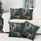 Atum Pillow Cover Ancient Egyptian Teal Marble Smoke, Solar Barque Crown, Creator Deity Statue - African Pride