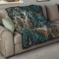 Atum Quilt Ancient Egyptian Teal Marble Smoke, Solar Barque Crown, Creator Deity Statue - African Pride