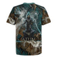Atum Rugby Jersey Ancient Egyptian Teal Marble Smoke, Solar Barque Crown, Creator Deity Statue - African Pride