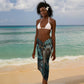 Atum Sarong Ancient Egyptian Teal Marble Smoke, Solar Barque Crown, Creator Deity Statue - African Pride