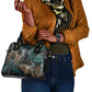 Atum Shoulder Handbag Ancient Egyptian Teal Marble Smoke, Solar Barque Crown, Creator Deity Statue - African Pride