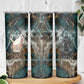 Atum Skinny Tumbler Ancient Egyptian Teal Marble Smoke, Solar Barque Crown, Creator Deity Statue - African Pride