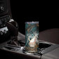 Atum Skinny Tumbler Ancient Egyptian Teal Marble Smoke, Solar Barque Crown, Creator Deity Statue - African Pride