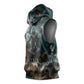 Atum Sleeveless Hoodie Ancient Egyptian Teal Marble Smoke, Solar Barque Crown, Creator Deity Statue - African Pride