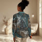 Atum Women Casual Shirt Ancient Egyptian Teal Marble Smoke, Solar Barque Crown, Creator Deity Statue - African Pride