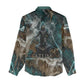 Atum Women Casual Shirt Ancient Egyptian Teal Marble Smoke, Solar Barque Crown, Creator Deity Statue - African Pride