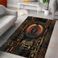 Atum Ancient Egyptian Area Rug with Dark Hieroglyph Grid, Ouroboros Serpent Ring and The Final Serpent - African Pride