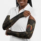 Atum Ancient Egyptian Arm Sleeves with Dark Hieroglyph Grid, Ouroboros Serpent Ring and The Final Serpent - African Pride