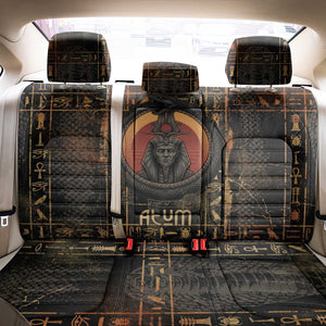 Atum Ancient Egyptian Back Car Seat Cover with Dark Hieroglyph Grid, Ouroboros Serpent Ring and The Final Serpent - African Pride