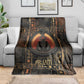 Atum Ancient Egyptian Blanket with Dark Hieroglyph Grid, Ouroboros Serpent Ring and The Final Serpent - African Pride
