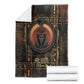 Atum Ancient Egyptian Blanket with Dark Hieroglyph Grid, Ouroboros Serpent Ring and The Final Serpent - African Pride