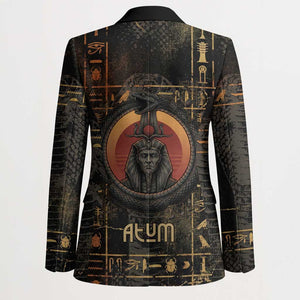 Atum Ancient Egyptian Blazer with Dark Hieroglyph Grid, Ouroboros Serpent Ring and The Final Serpent - African Pride