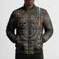 Atum Ancient Egyptian Bomber Puffer Jacket with Dark Hieroglyph Grid, Ouroboros Serpent Ring and The Final Serpent - African Pride