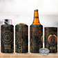 Atum Ancient Egyptian 4 in 1 Can Cooler Tumbler with Dark Hieroglyph Grid, Ouroboros Serpent Ring and The Final Serpent - African Pride