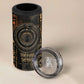 Atum Ancient Egyptian 4 in 1 Can Cooler Tumbler with Dark Hieroglyph Grid, Ouroboros Serpent Ring and The Final Serpent - African Pride