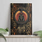 Atum Ancient Egyptian Canvas Wall Art with Dark Hieroglyph Grid, Ouroboros Serpent Ring and The Final Serpent - African Pride