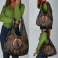 Atum Ancient Egyptian Grocery Bag with Dark Hieroglyph Grid, Ouroboros Serpent Ring and The Final Serpent - African Pride