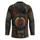 Atum Ancient Egyptian Hockey Jersey with Dark Hieroglyph Grid, Ouroboros Serpent Ring and The Final Serpent - African Pride