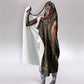 Atum Ancient Egyptian Hooded Blanket with Dark Hieroglyph Grid, Ouroboros Serpent Ring and The Final Serpent - African Pride