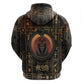 Atum Ancient Egyptian Hoodie with Dark Hieroglyph Grid, Ouroboros Serpent Ring and The Final Serpent - African Pride