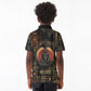 Atum Ancient Egyptian Kid Polo Shirt with Dark Hieroglyph Grid, Ouroboros Serpent Ring and The Final Serpent - African Pride