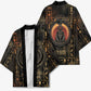 Atum Ancient Egyptian Kimono with Dark Hieroglyph Grid, Ouroboros Serpent Ring and The Final Serpent - African Pride