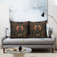 Atum Ancient Egyptian Pillow Cover with Dark Hieroglyph Grid, Ouroboros Serpent Ring and The Final Serpent - African Pride