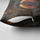 Atum Ancient Egyptian Pillow Cover with Dark Hieroglyph Grid, Ouroboros Serpent Ring and The Final Serpent - African Pride