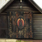 Atum Ancient Egyptian Quilt with Dark Hieroglyph Grid, Ouroboros Serpent Ring and The Final Serpent - African Pride