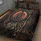 Atum Ancient Egyptian Quilt Bed Set with Dark Hieroglyph Grid, Ouroboros Serpent Ring and The Final Serpent - African Pride
