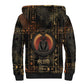 Atum Ancient Egyptian Sherpa Hoodie with Dark Hieroglyph Grid, Ouroboros Serpent Ring and The Final Serpent - African Pride