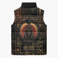 Atum Ancient Egyptian Sleeveless Puffer Jacket with Dark Hieroglyph Grid, Ouroboros Serpent Ring and The Final Serpent - African Pride