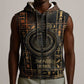 Atum Ancient Egyptian Sleeveless Zip Hoodie with Dark Hieroglyph Grid, Ouroboros Serpent Ring and The Final Serpent - African Pride