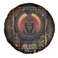 Atum Ancient Egyptian Spare Tire Cover with Dark Hieroglyph Grid, Ouroboros Serpent Ring and The Final Serpent - African Pride