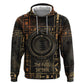 Atum Ancient Egyptian Zip Hoodie with Dark Hieroglyph Grid, Ouroboros Serpent Ring and The Final Serpent - African Pride