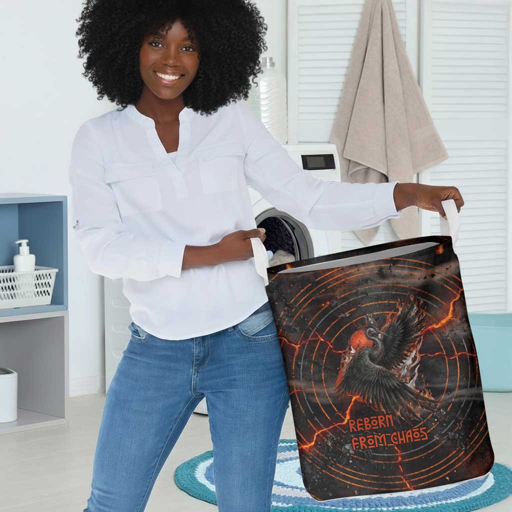 Bennu Laundry Basket Ancient Egyptian Lava Crack Texture, Phoenix Firebird and Reborn from Chaos - African Pride