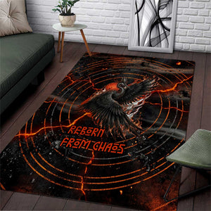 Bennu Area Rug Ancient Egyptian Lava Crack Texture, Phoenix Firebird and Reborn from Chaos - African Pride