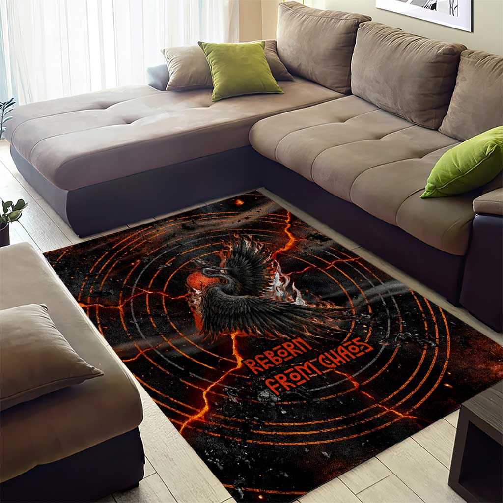 Bennu Area Rug Ancient Egyptian Lava Crack Texture, Phoenix Firebird and Reborn from Chaos - African Pride