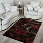 Bennu Area Rug Ancient Egyptian Lava Crack Texture, Phoenix Firebird and Reborn from Chaos - African Pride