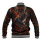 Bennu Baseball Jacket Ancient Egyptian Lava Crack Texture, Phoenix Firebird and Reborn from Chaos - African Pride