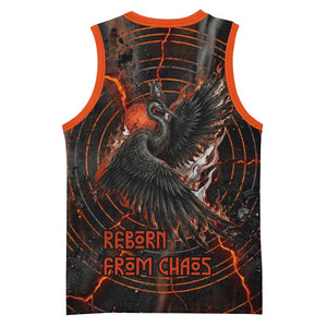 Bennu Basketball Jersey Ancient Egyptian Lava Crack Texture, Phoenix Firebird and Reborn from Chaos - African Pride