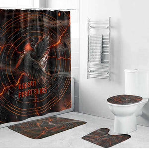 Bennu Bathroom Set Ancient Egyptian Lava Crack Texture, Phoenix Firebird and Reborn from Chaos - African Pride