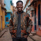 Bennu Bomber Jacket Ancient Egyptian Lava Crack Texture, Phoenix Firebird and Reborn from Chaos - African Pride