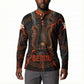 Bennu Button Sweatshirt Ancient Egyptian Lava Crack Texture, Phoenix Firebird and Reborn from Chaos