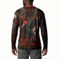 Bennu Button Sweatshirt Ancient Egyptian Lava Crack Texture, Phoenix Firebird and Reborn from Chaos