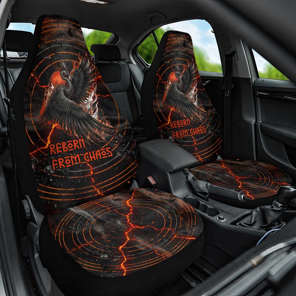 Bennu Car Seat Cover Ancient Egyptian Lava Crack Texture, Phoenix Firebird and Reborn from Chaos - African Pride