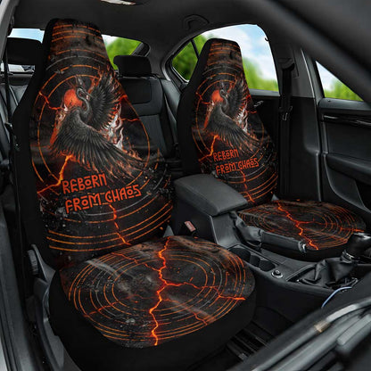 Bennu Car Seat Cover Ancient Egyptian Lava Crack Texture, Phoenix Firebird and Reborn from Chaos - African Pride