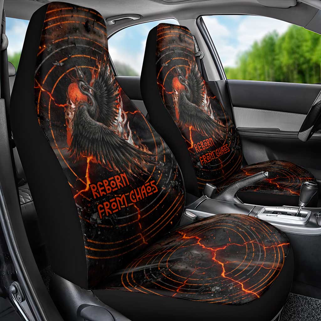 Bennu Car Seat Cover Ancient Egyptian Lava Crack Texture, Phoenix Firebird and Reborn from Chaos - African Pride